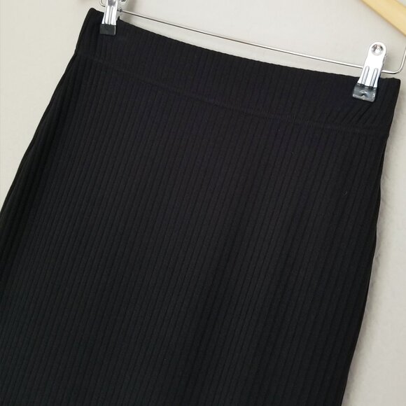 Nike Sportswear Women's S High-Waisted Slim Fit Ribbed Jersey Midi Skirt Black - Picture 13 of 15